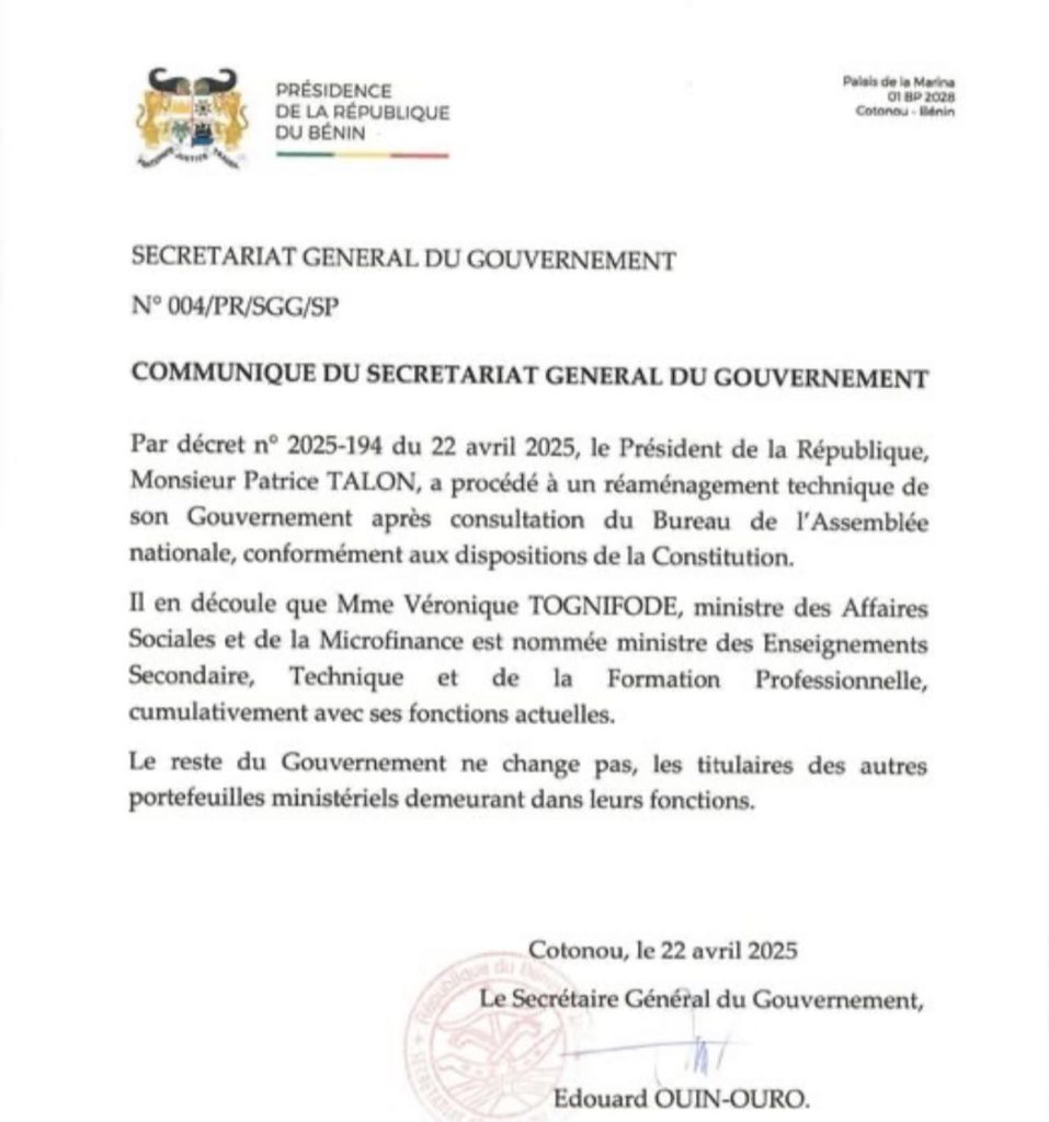 491356799_1301383311990010_9007466954882844407_n-957x1024 Bénin : Véronique Tognifodé confirmée ministre de l’Enseignement secondaire